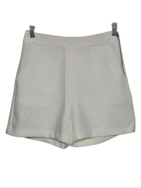 Lucy Paris High-Waist Shorts w Side Zipper Sz Small White NEW